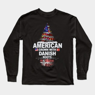 Christmas Tree  American Grown With Danish Roots - Gift for Danish From Denmark Long Sleeve T-Shirt